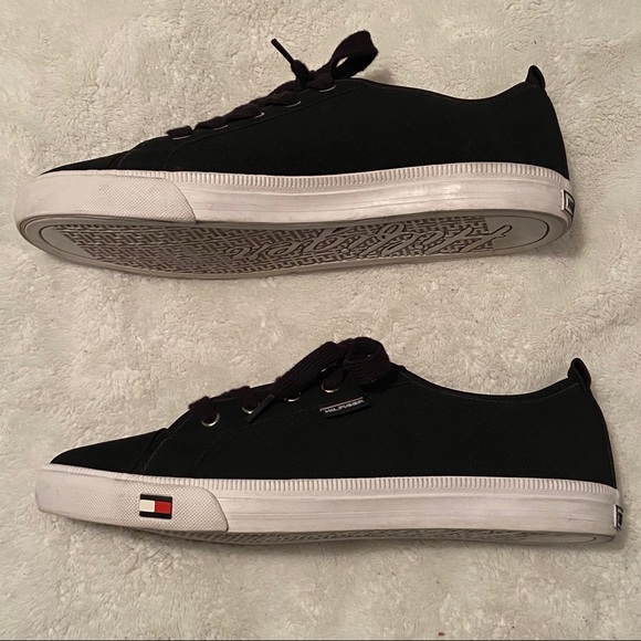 Tommy Hilfiger Black White Sneakers Shoes Size 10 - Picture 6 of 8